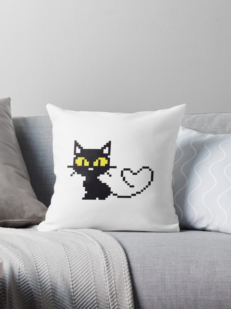 Adorable Cushions Coussin en forme de chat Noir Taille standard 