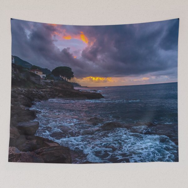 Item preview, Late Sunset on the Southern Mediterranean Coast of Italy in Blue designed and sold by Jon Shore.