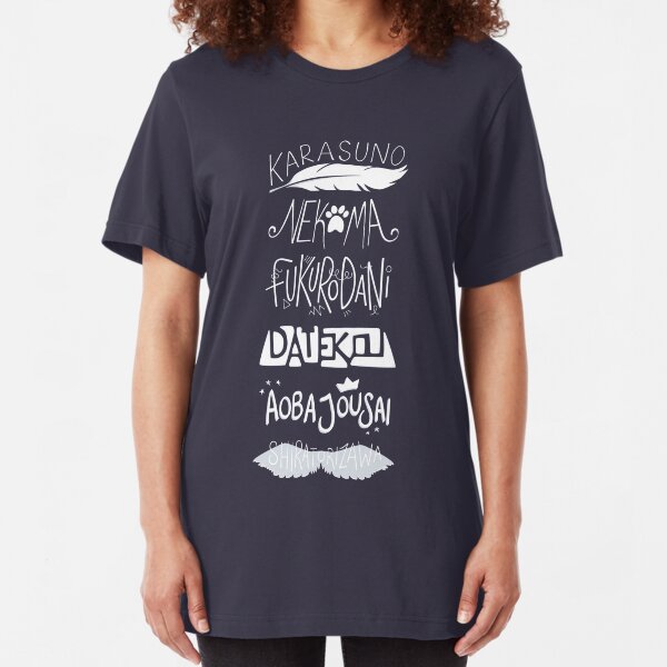 Haikyuu!! Teams - White Slim Fit T-Shirt