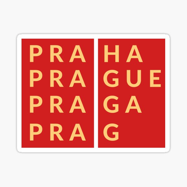 Prague, Praha, Prag, Praga  Sticker