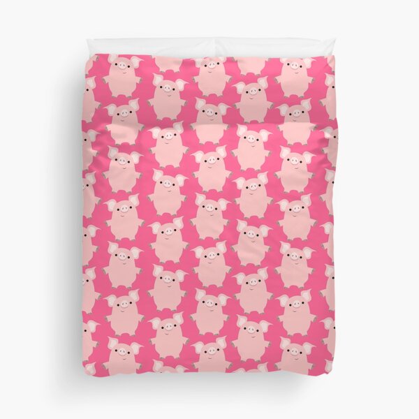 Curious Cartoon Pigs by Cheerful Madness!! Duvet Cover