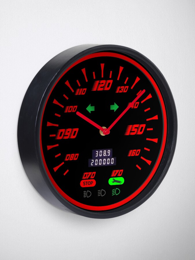 "Speedometer Sports car wall clock" Clock by Space95tees Redbubble