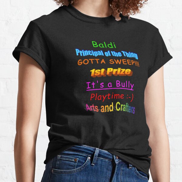 Baldi T Shirts Redbubble - playtime baldi shirt roblox