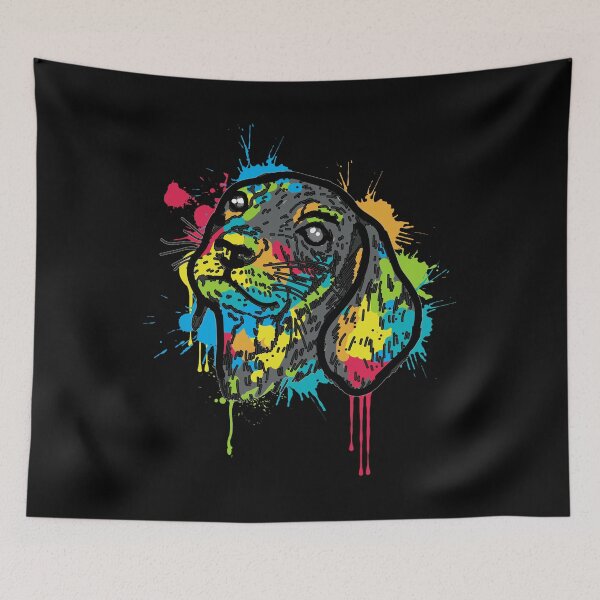 Artikelvorschau, Wasserfarben Hund Kunst Bunt entworfen und verkauft von 4tomic.