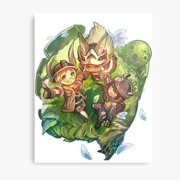 Riko, Nanachi & Reg Metal Print