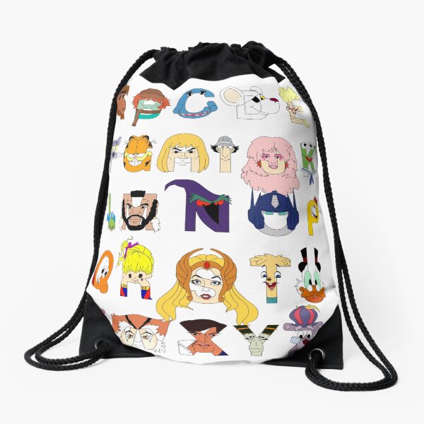 Child of the 80s Alphabet Drawstring Bag