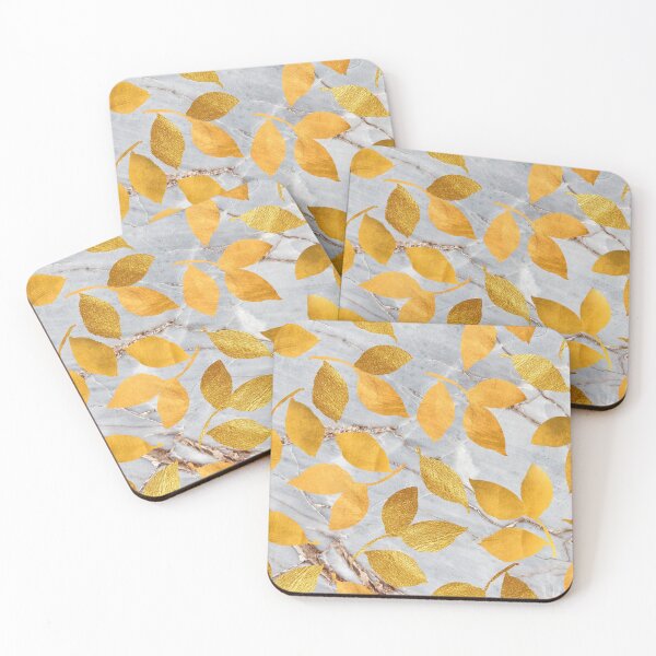 Item preview, Golden Autumn - Gold Foil Leaves on Luxury Marble designed and sold by cadinera.