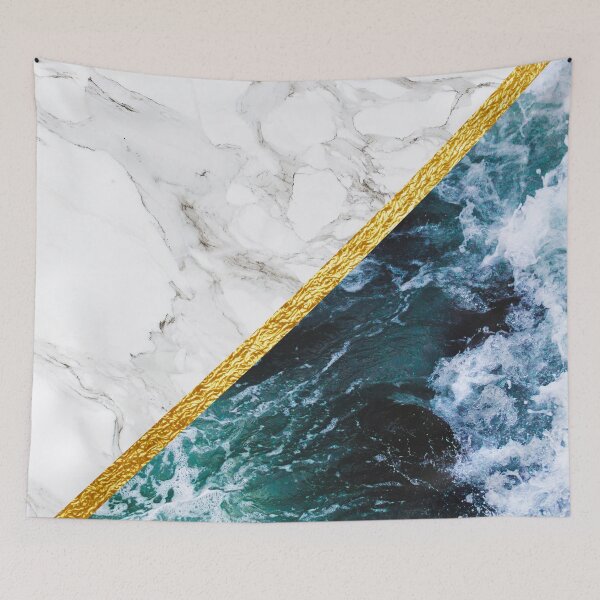 Item preview, Wild Glamour - slicing marble, gold and ocean waves designed and sold by cadinera.