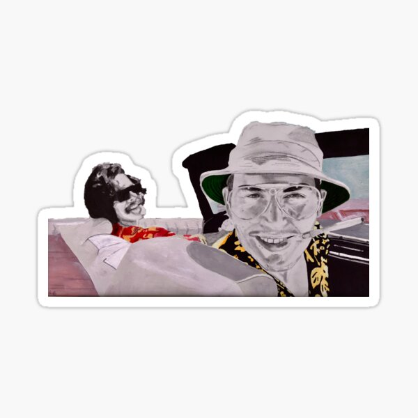 FEAR AND LOATHING - Graphite Pencil & Acrylic Portrait Drawing Sticker