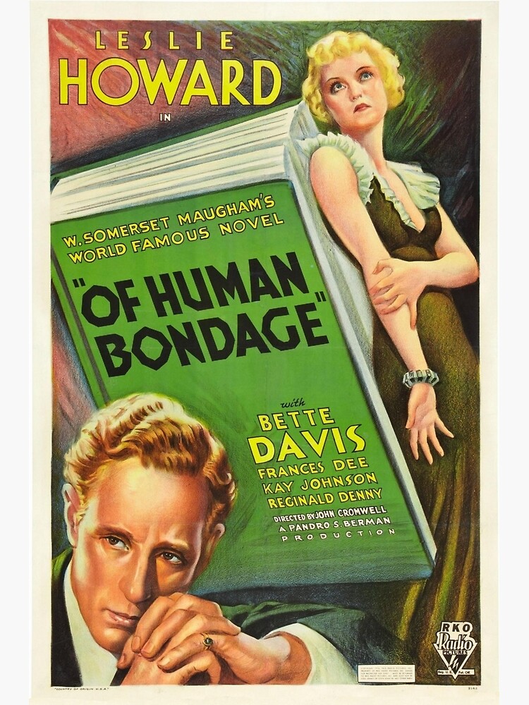 "Vintage Hollywood Nostalgia Of Human Bondage Film Movie Advertisement