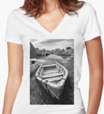 Abandoned Boat Women's Fitted V-Neck T-Shirt
