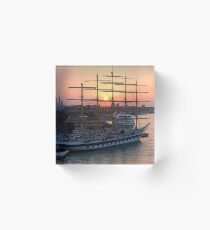 Sunrise through the Rigging Acrylic Block