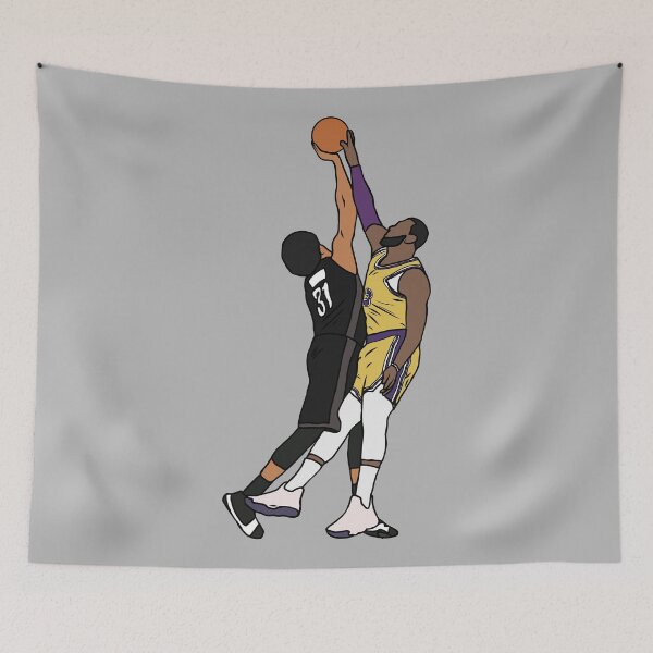 Aperçu de l'œuvre Jarrett Allen contre LeBron James créée et vendue par RatTrapTees.