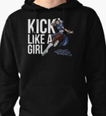 Sudadera con capucha Chun Li Street Fighter Fan Art Merch & Gear Chun Li Kick Like A Girl Camiseta y equipo
