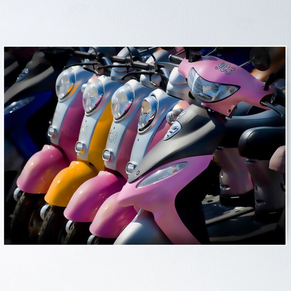 Item preview, The Twins - Lovely group of colorful scooters on the beach designed and sold by factor.
