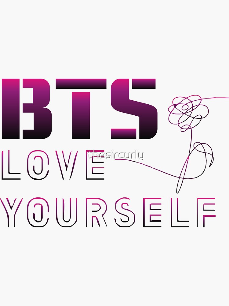 "BTS Love Yourself" Sticker by thesircurly Redbubble