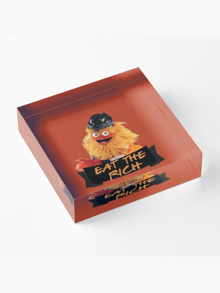 Alternate view of Eat The Rich Gritty Sticker Acrylic Block
