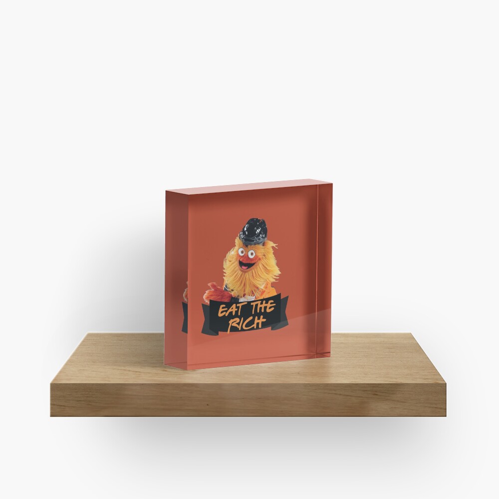 Eat The Rich Gritty Sticker Acrylic Block