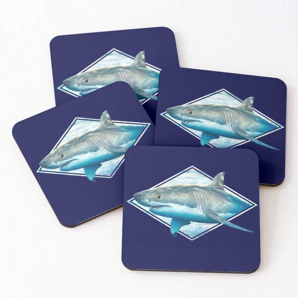 Item preview, Great white shark distressed design designed and sold by David Pearce Marine Art.