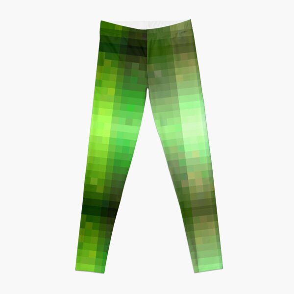 Pixelated Green Stripes Leggings