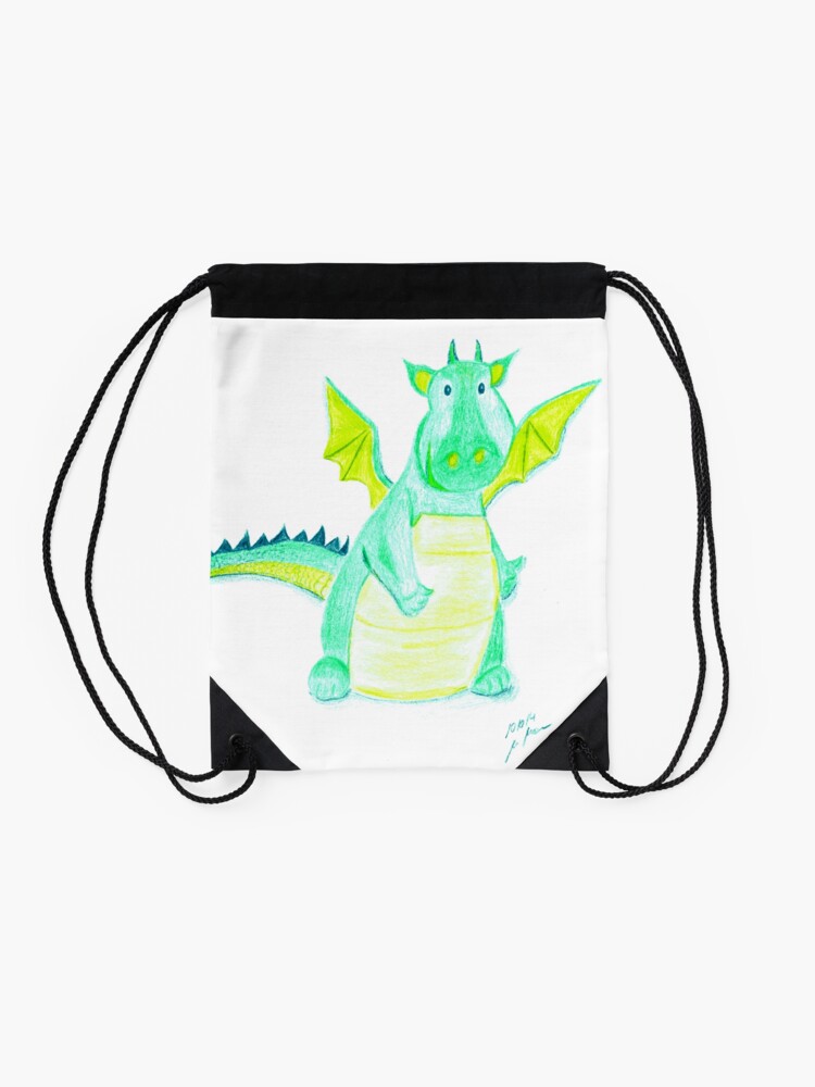 Alternate view of Little Dragon ~ Kleiner Drache Drawstring Bag