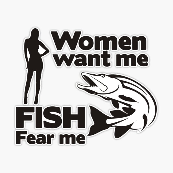 Funny Bass Fishing For Men Fish Fear Me Sticker for Sale by