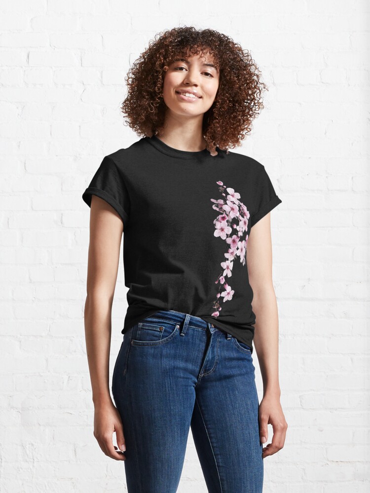 Alternate view of One-side Cherry Blossom Branch Classic T-Shirt