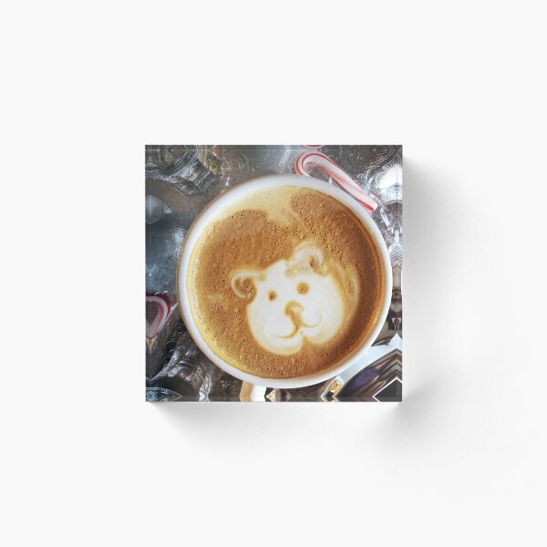 Polar Bear Latte Art Acrylic Block