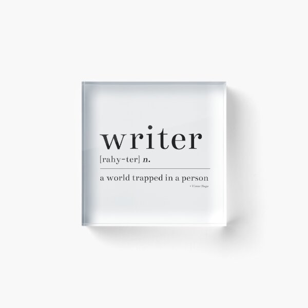 Writer: A World Trapped in a Person Acrylic Block
