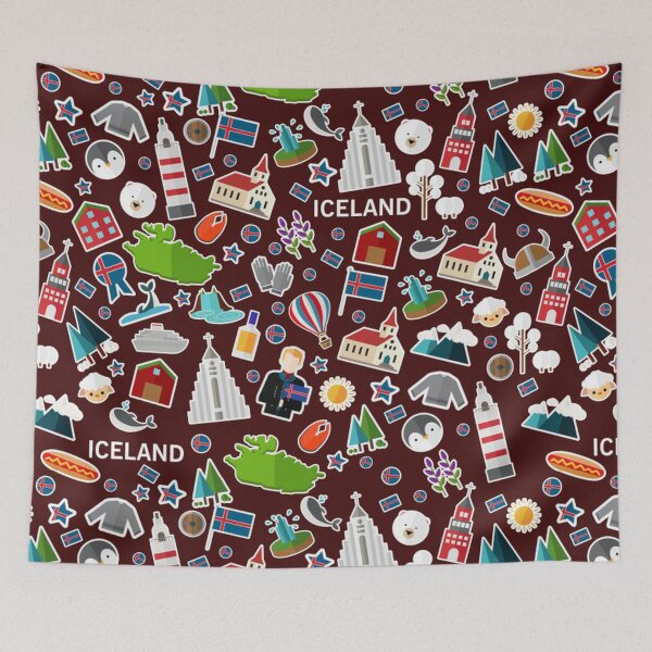 Item preview, Iceland - Symbols and Landmarks designed and sold by pugmom4.