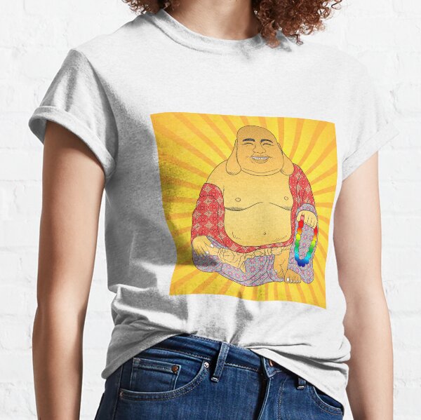 Lucky Brand V-neck Boho Buddha Embroidered T Shirt Yellow Womens 