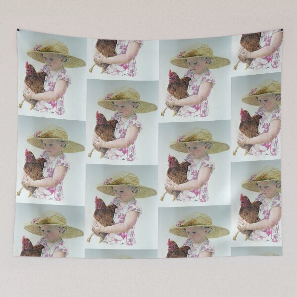 Item preview, "The Girls" - Girl and Chicken designed and sold by Ridgecookeart.