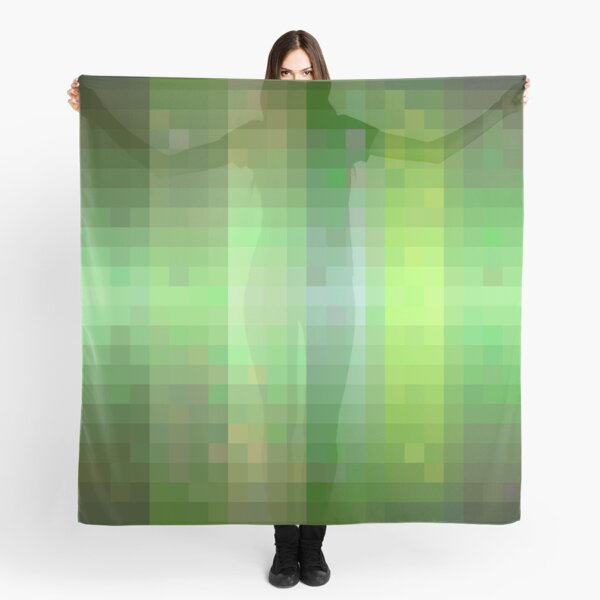 Pixelated Green Stripes Scarf