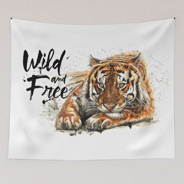 Item preview, Wild and free - Tiger watercolor predator animals wildlife designed and sold by polkadotstshirt.