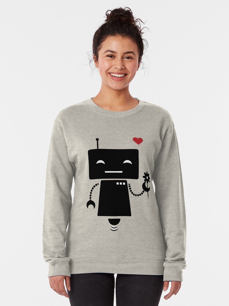 Alternate view of Robot With Flower Pullover Sweatshirt