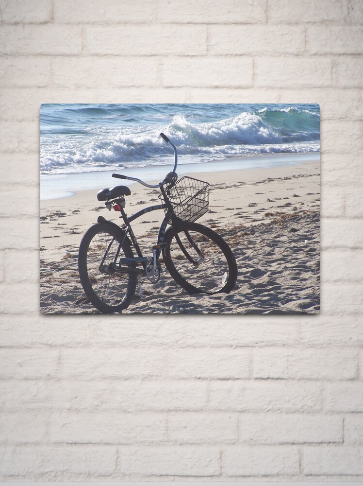 Thumbnail 2 of 4, Metal Print, Bicycle On The Beach designed and sold by DianaTaylor/ JacksonDunes.