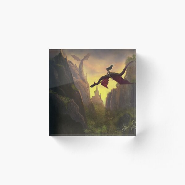 Dragon Rider Acrylic Block
