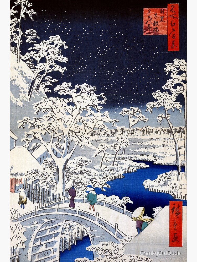 Utagawa Hiroshige Evening Snow Kanbara Japanese Art Blank Greeting Card
