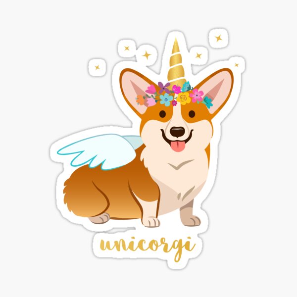 Unicorgi Funny Corgi Sticker