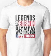Legenden geboren in Olympia, Washington Slim Fit T-Shirt