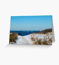 Snowy Path to the Beach Greeting Card