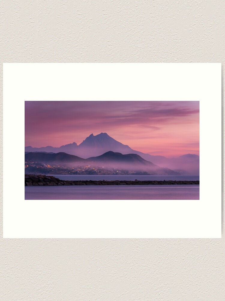 Alternate view of The mountain in the mist from El Campello Art Print