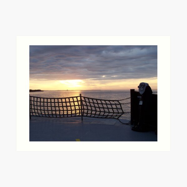Sunset On The Ocracoke island Ferry Art Print