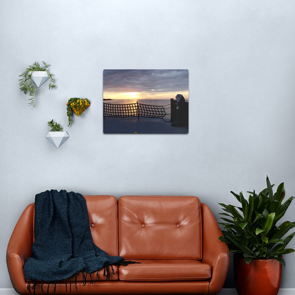 Sunset On The Ocracoke island Ferry Metal Print