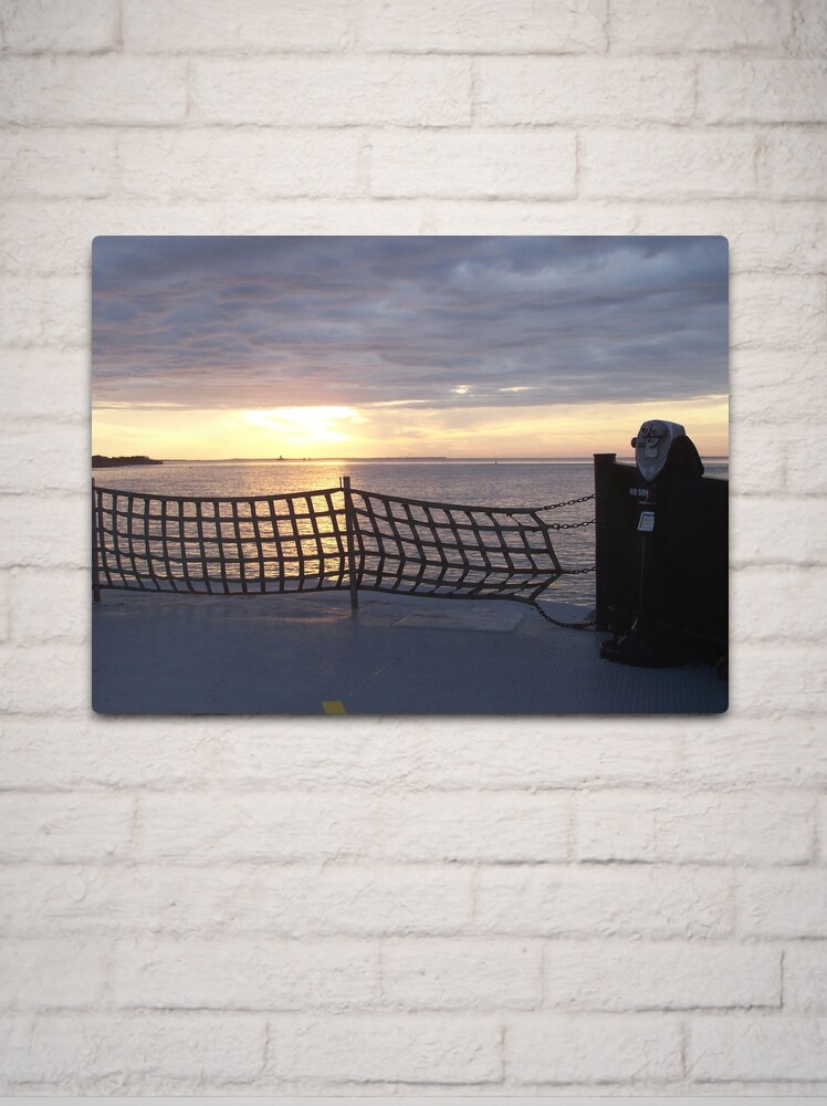 Metal Print, Sunset On The Ocracoke island Ferry designed and sold by DianaTaylor/ JacksonDunes