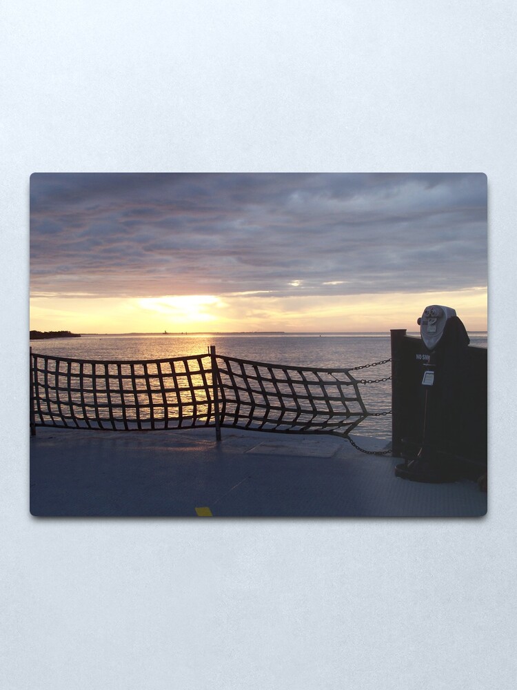 Alternate view of Sunset On The Ocracoke island Ferry Metal Print