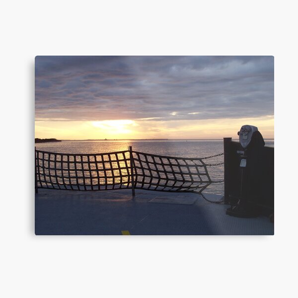 Sunset On The Ocracoke island Ferry Metal Print