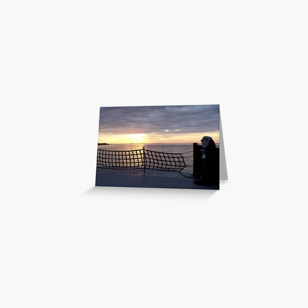 Sunset On The Ocracoke island Ferry Greeting Card