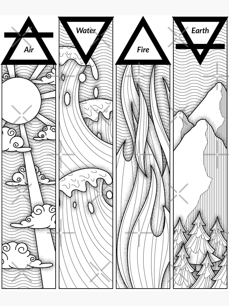 Elemente Der Luftfeuer Wasser Erde Vier Griechische Dreieck Symbole Grusskarte Von Teeleo Redbubble