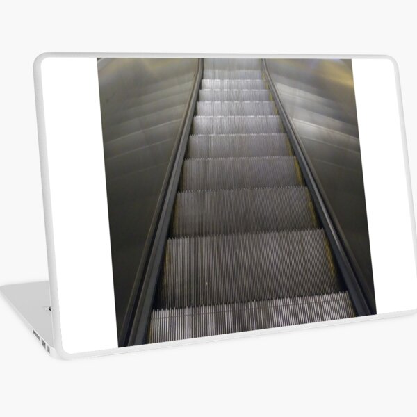 Escalator #Escalator #steel #modern #indoors #station #ceiling #futuristic #horizontal #colorimage #steps #subway #diminishingperspective #point Planck constant, #Planck, #constant, #PlanckConstant Laptop Skin